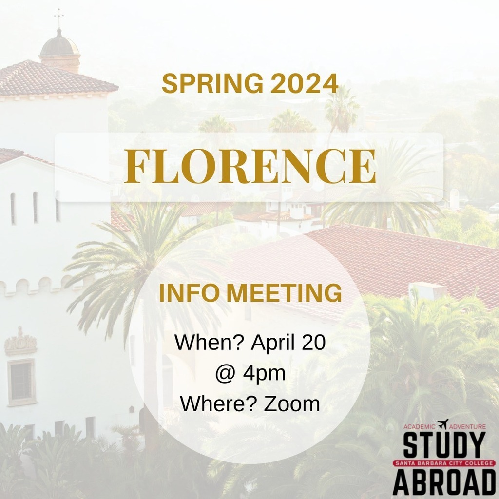 FLORENCE SPRING 2024⁠
⁠
Have you ever dreamed about going to Florence?⁠
We have the next info meeting coming up that answers all the questions you might have about the Study Abroad Program to Florence in Spring 2024!⁠
⁠
When? April 20 @ 4pm⁠
Wher… instagr.am/p/Cq_FCCKynsB/
