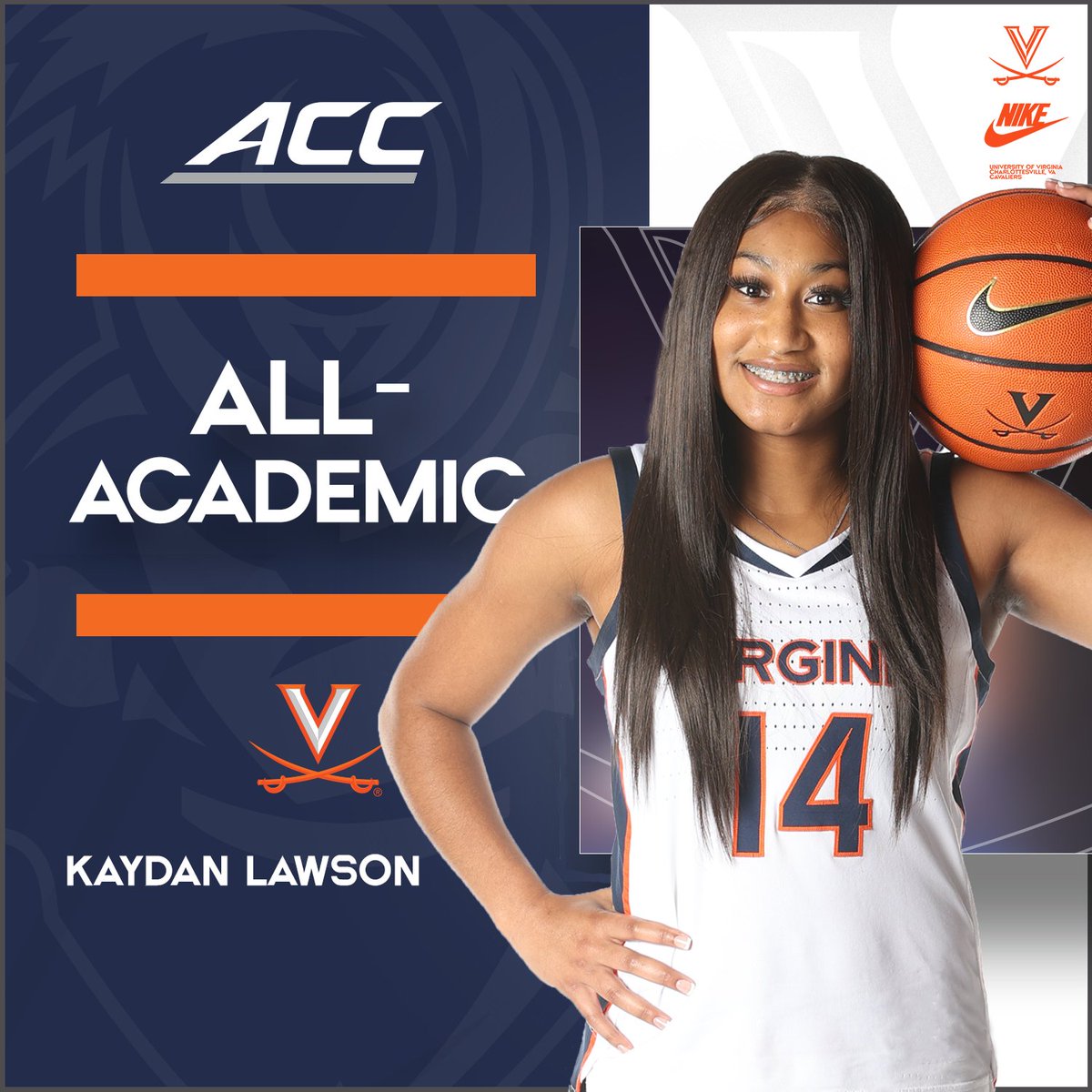 UVAWomensHoops's tweet photo. Congratulations to our Hoos named to the All-ACC Academic Women's Basketball Team: @ClarksonLondon @kaydan1411 @lexiii_hooper @VaughnYonta 
🔗 https://t.co/Jr9nAdrV2k
#STUDENTAthletes📚 #GoHoos⚔️ https://t.co/OQyw2onFb6
