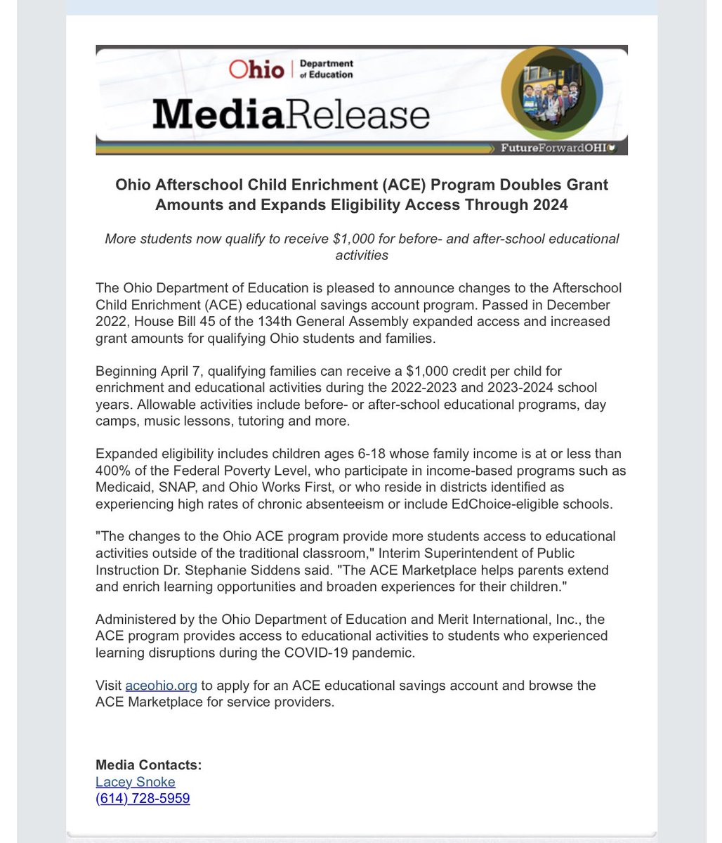 Check this out!!!  ACE (Afterschool Child Enrichment). #ParentMentorsRock <a href="/ParentMentorsOh/">Ohio Parent Mentors</a> #BigBlueOnTheMove