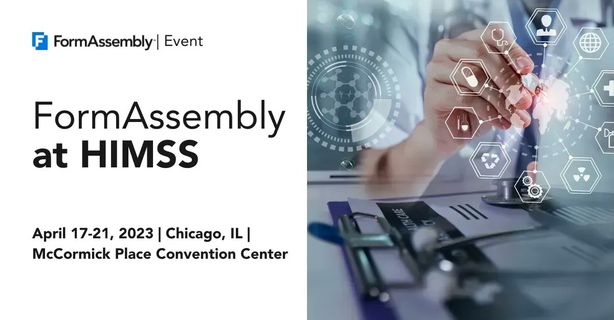 FormAssembly's tweet photo. Heading to the 2023 @HIMSS Conference? Meet the FormAssembly team at booth #2917 to chat about secure, HIPAA-compliant data collection for healthcare organizations. See you there! https://t.co/nGh9vVOPBO 

#HIMSS23 #FormAssembly #datacollection https://t.co/o2tvcGAq52