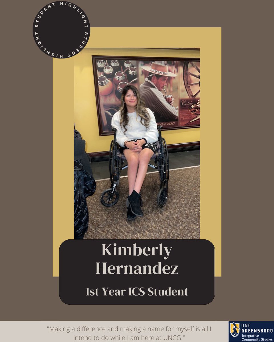 BeyondAcademics's tweet photo. We are thrilled to highlight one of our first-year students, Kimberly Hernandez. Kimberly is a first-year and first-generation student in the program.
Please take a second to read more about Kimberly and all the fantastic things she has done during her first year at UNCG!💙💛 https://t.co/DoXVX3wMrY