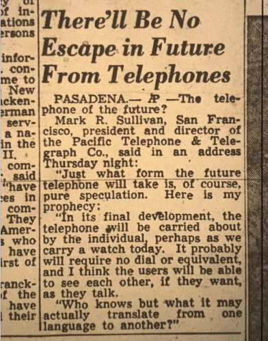 andymackensen's tweet photo. This 1953 news article is shockingly accurate!  

My fav: "I think the users will be able to see each other."

That was 70 years ago.  If you had to look 70 years  into the future (aka 2093), what would your prediction be about AI? https://t.co/JCtEjfZtz6