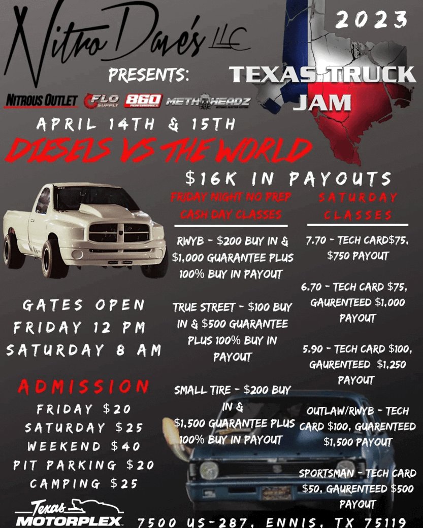 THE DAYS ARE COUNTING DOWN. Diesels VS the World this weekend at #TexasMotorplex. Be there. Tickets can be bought on our website. #dragracing #limpy #trucks #igtrucks #truckshow #diesels #texastruckjam #truckjam #racing #wherespeedwasborn