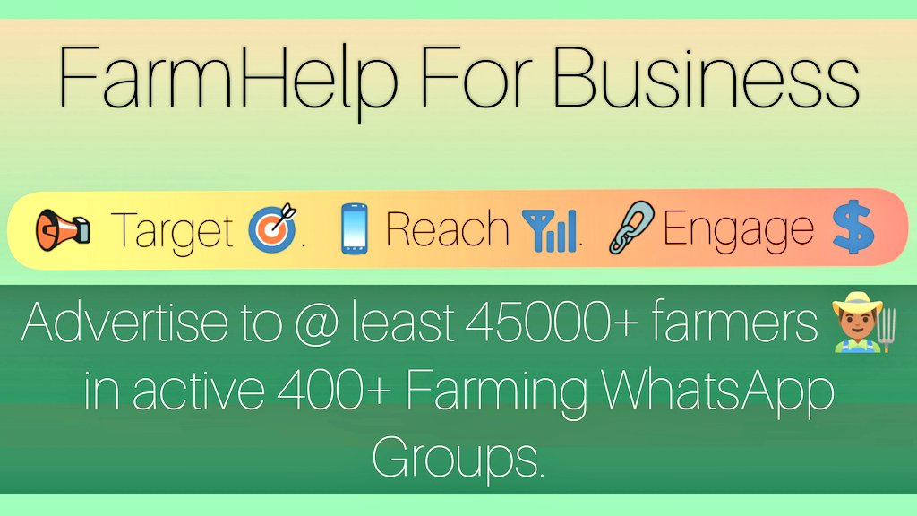 TasanganaFarm's tweet photo. We offer advertising services to businesses that are into agriculture. 

We advertise your agri-products and services  to at least 45000+ farmers🧑‍🌾 in active 400+ Farming WhatsApp Groups.

To Advertise Contact 🪀: Kundai on WhatsApp [0714575411]. 
#businesstweet
@MudiwaHood https://t.co/4SXTW0QZ5O