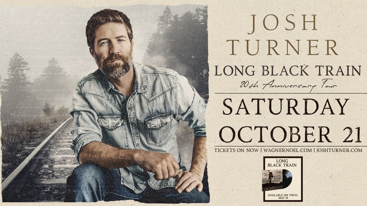 ✨ Tickets are ON SALE NOW for Josh Turner's Long Black Train 20th Anniversary Tour  Presented by <a href="/AEGPresentsSW/">AEG Presents SW</a> on Saturday, 10/21! ✨ 

🎟 wagnernoel.info/JoshTurner23FB 

*Tickets go on sale Friday, 4/14/23, at 10 AM CT at WagnerNoel.com and at 1 PM CT at the Box Office.