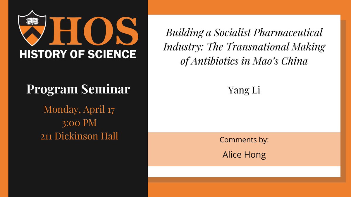 April 17, 2023

Building a Socialist Pharmaceutical Industry: The Transnational Making of Antibiotics in Mao’s China
By Yang Li with comments by Alice Hong

🔗ow.ly/AFTZ50NIuqB