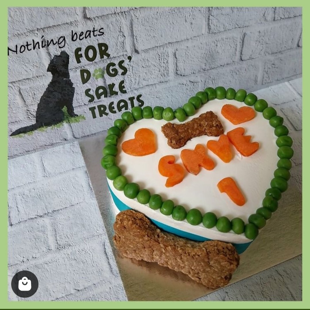 A heart shaped fish dogcake for Skyes 1st birthday. 💚🐶💚 #QueenOf #SmallStreamersConnect