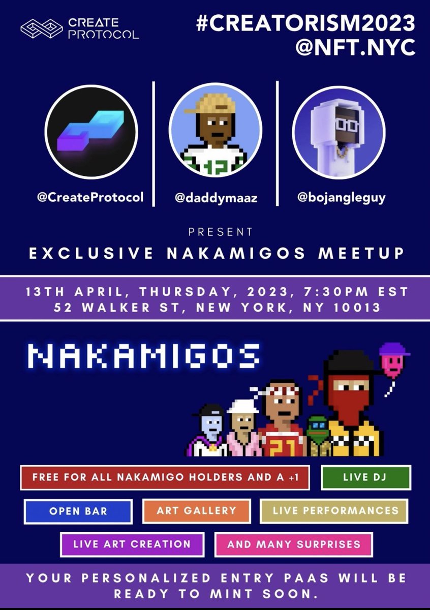 Lfg Nakamigos! 

Check your hidden folder if you don’t think you were airdropped a ticket and come join us tonight!