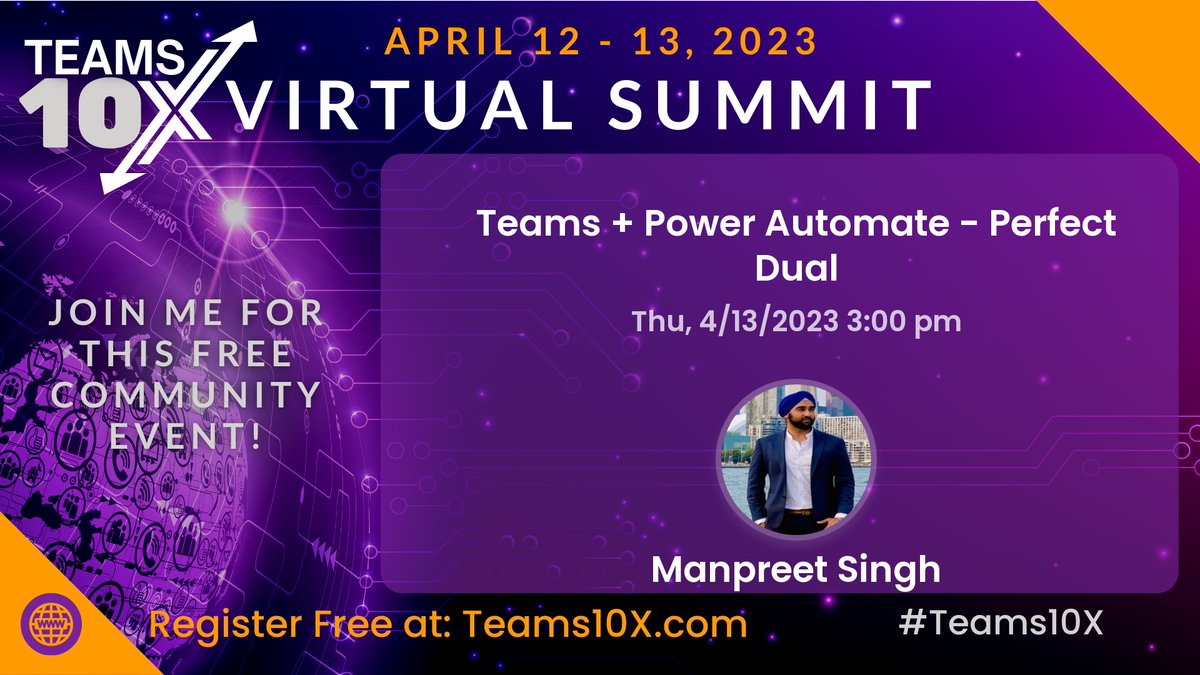 #Teams10x sessions starting at 3:00 pm EST

Register teams10x.com
#microsoftteams #microsoft #teams10x #technology #innovation #business #collaboration