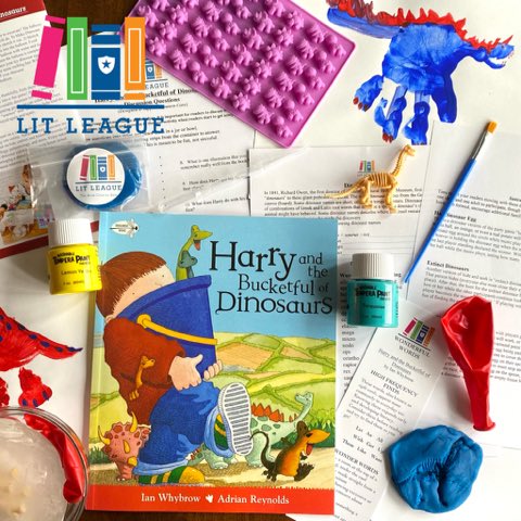 litleagueboxes's tweet photo. Enjoy hours of dinosaur-themed fun with Lit League’s April picture book box for the sweet story HARRY AND HIS BUCKETFUL OF DINOSAURS! #subscriptionboxforkids #dinosaur #hoursoffun #kidsactivities https://t.co/Hb2nDJsZTS