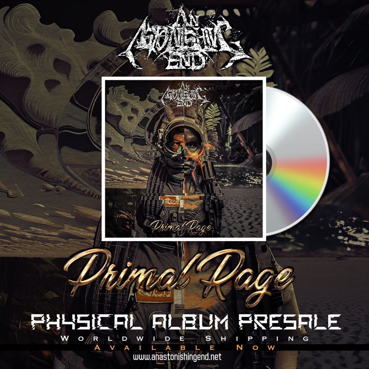 AstonishingEnd's tweet photo. 💿 Pre-order our new album Primal Rage! Now on @amazonmusic 
Pre-save on @spotify and go to https://t.co/uWMakI8Gu3 to Pre-order physical copies and more information on the release date #metalcore #metal #newmusic #newalbum #drop #primalrage #anastonishingend #ATR #music https://t.co/OSAeqnzFYO