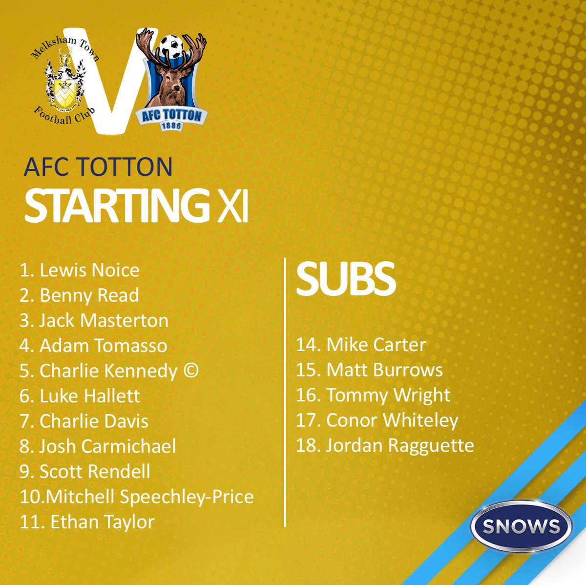 AFCTotton's tweet photo. The Stags line up for tonight’s game……. https://t.co/J1n2lFGnBc