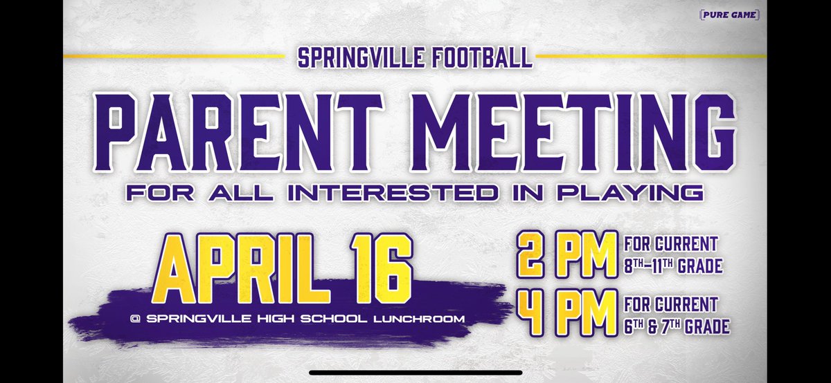 Springville Football meeting THIS SUNDAY!!