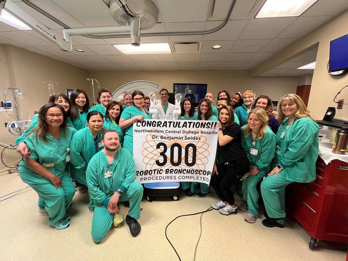 NM_Lung's tweet photo. Benjamin Seides, MD (@bseidesMD), regional director of Interventional Pulmonology at Northwestern Medicine Central DuPage Hospital just completed his 300th robotic bronchoscopy procedure using the Monarch Platform. https://t.co/SjWS5AsKE7