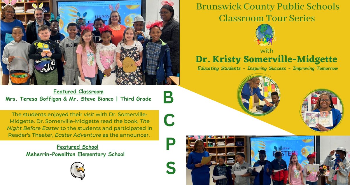 Classroom Spotlight | Have you heard the news?! There are some great things happening in BCPS. We would like to share a presentation from the BCPS Classroom Tour Series with Dr. Somerville-Midgette. Our stop was at Meherrin-Powellton Elementary School. #BrunswickStrong #ClassNews