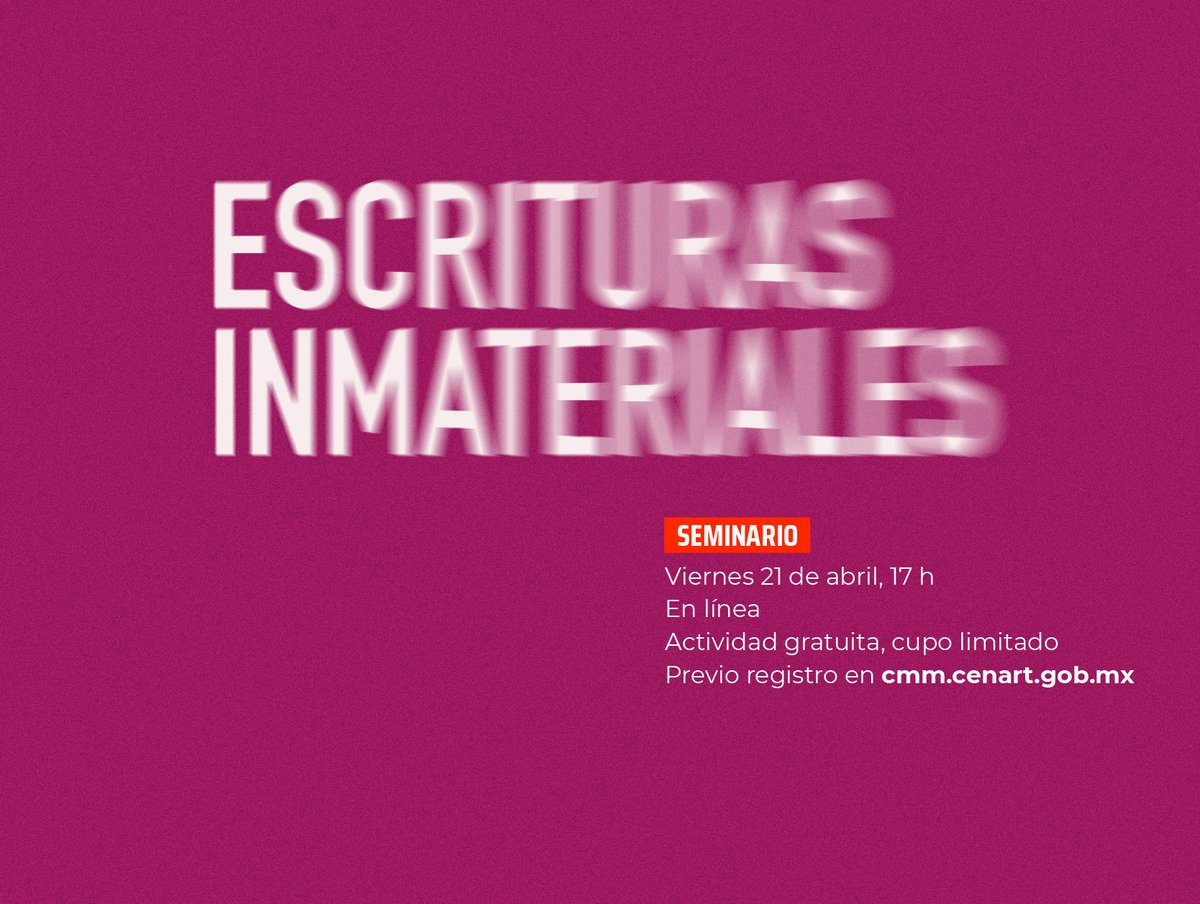 cmm_cenart's tweet photo. 📚 Amaury Galván es Licenciado en Humanidades, y miembro de la línea de diseño de información en la Maestría en Diseño, Información y Comunicación.
Estará participando en la primera sesión de 2023 de #EscriturasInmateriales.
📝 Regístrate: https://t.co/3Yttque04r https://t.co/NZiDmXR5SE