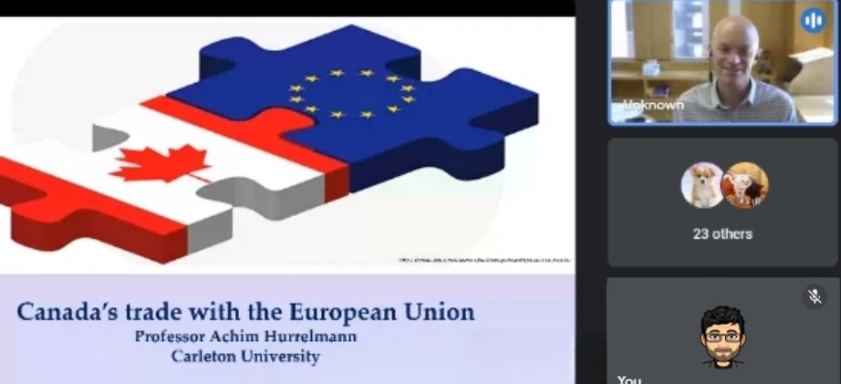 Today in social studies we welcomed @achimhurrelmann my mentor from <a href="/cu_polisci/">Carleton University Political Science</a> to talk to our class about international trade. We had a wonderful discussion about CETA with lots of great questions the bright young minds at <a href="/mountsfieldps/">Mountsfield Public School</a>!