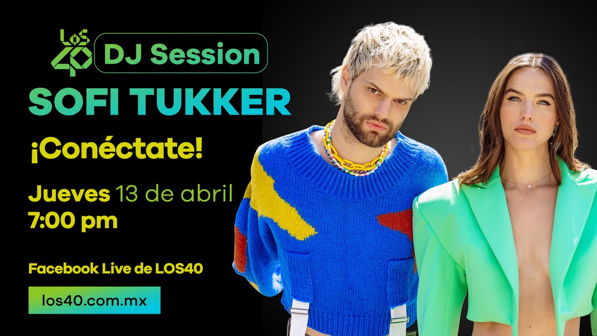 los40mx's tweet photo. Estamos listos para llevarte la transmisión en vivo de #LOS40DJSession con Sofi Tukker hoy desde las 7:00 pm, a través del Facebook y la web de LOS40. ¡No te lo pierdas! https://t.co/XFTJfExYBc