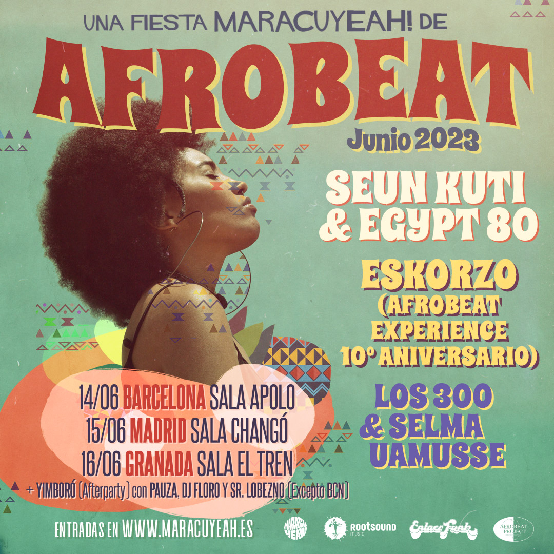 🔥📣Fiesta Maracuyeah! de Afrobeat 🎶🔥 Con @RealSeunKuti & Egypt 80, @Eskorzo (con espectáculo Afrobeat Experience y una producción especial de @Los300banda y @SelmaUamusse
Junio | Barcelona, Madrid* y Granada*
* #Yimboró: #PAUZA, @djfloro_1 y @SRLOBEZNO
maracuyeah.es/eventos-maracu…