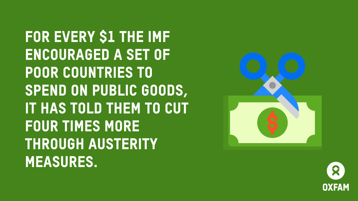 How much more effective is <a href="/IMFNews/">IMF</a> in encouraging govts to cut their budgets rather than make minimum levels of investments into public services?

A: 4 times
B: Shouldn’t it be the other way around?
C: Back to the drawing board!

The answer is… all 3.

oxf.am/IMFfloors
