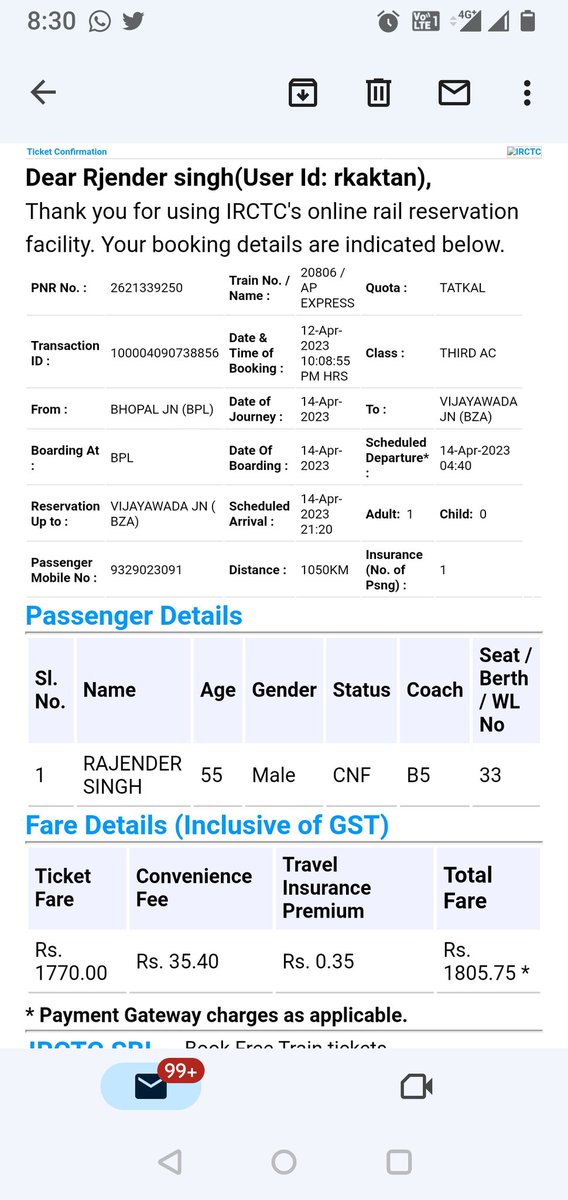 Hello everyone please note and share AC Class , वालो के लिए , यात्री प्रतीक्षालय भोपाल रेलवे स्टेशन पर , प्रति घंटा, प्रति व्यक्ति रुपए 10 चार्ज करने लगे हैं, । अब रेलवे भी प्राइवेट की श्रेणी में आने लग गया है
#AC waiting room passanger.
