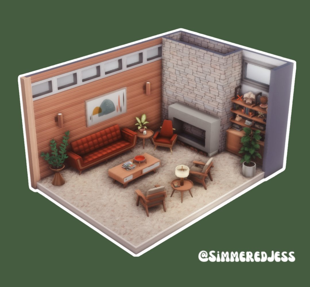 SimmeredJess's tweet image. Feeling the mid-century vibes today 🛋️

#ShowUsYourBuilds #Sims4 #TheSims4