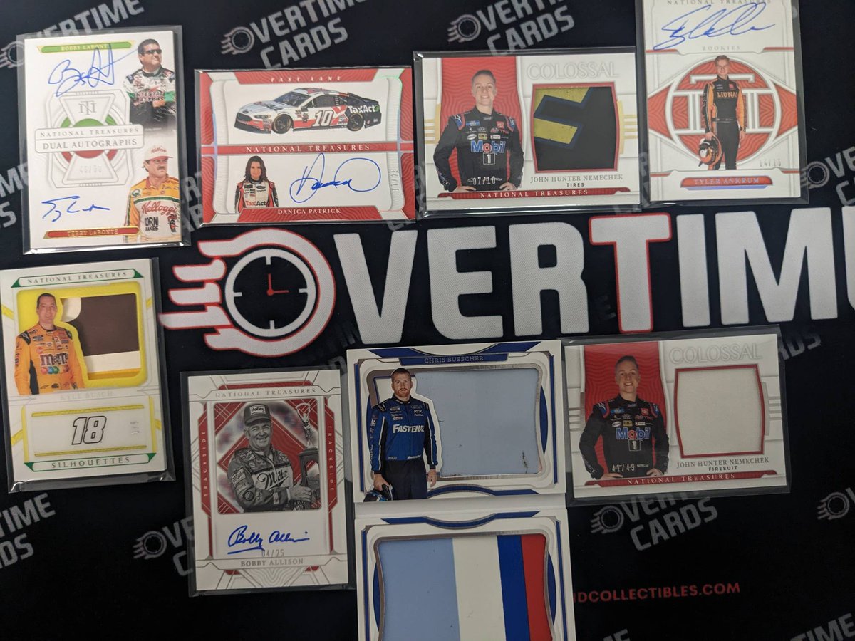 OvertimeCardsUT's tweet photo. National Treasures Nascar bringing π₯π₯π₯ #Danica #KBusch Congrats Trent https://t.co/WvDXEKXKuO