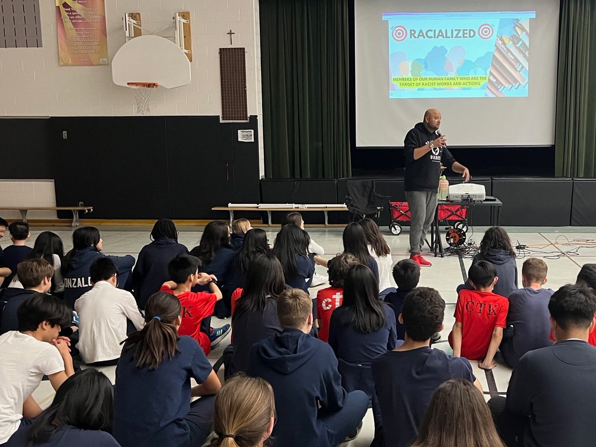 CTK_YCDSB's tweet photo. Yesterday we welcomed @AubreyNoronha to our CTK home where he spoke to the Junior &amp; Intermediate students about what it truly means to be anti-racist ... brothers and sisters in humanity.  #inspired #hellohope #antiracism #antiblackracism #brothersandsisters https://t.co/AcCydpcR1A