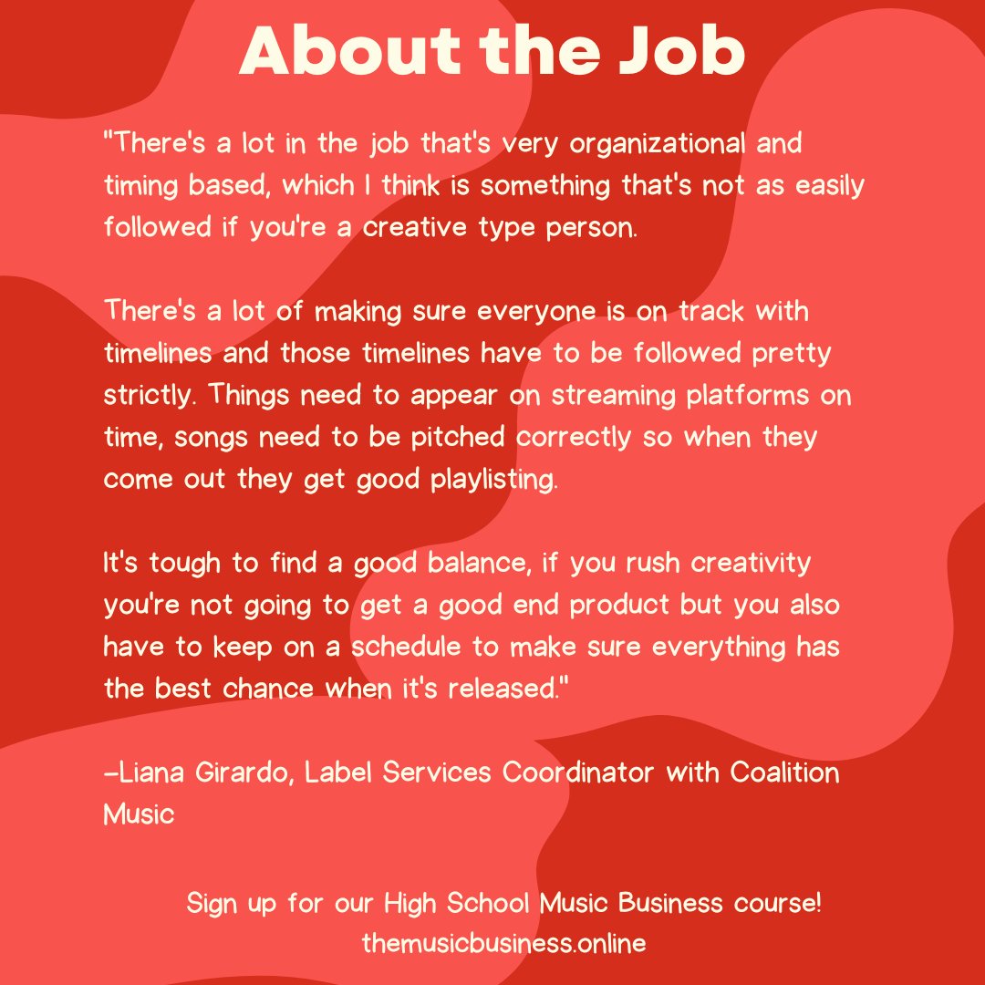 MusicBusinessHS's tweet photo. For our final post from Liana this week,
some wise words from her on the type of work
involved in the business side of the music industry to
keep in mind if you consider yourself more creatively
minded.

Check out the link in our bio to learn more about the
music business. https://t.co/DVqWxeYH1q