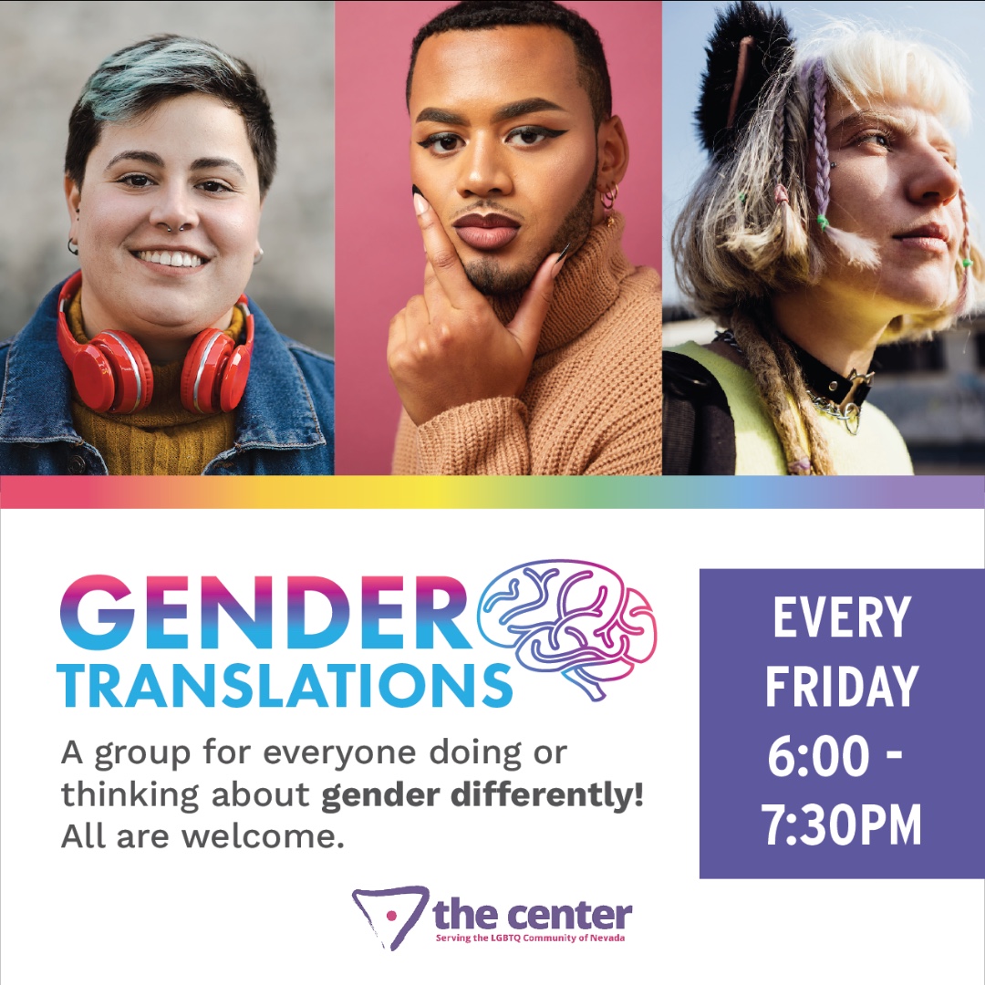See you tomorrow at The Center? Gender Translations happens every Friday @ 6PM!🏳️‍🌈🏳️‍⚧️ A group for any and everyone thinking or doing gender differently. All are welcome!

#thecenterlvevents #trans #gendernonconforming #genderfluid #lgbtq #lgbtqia #pride #lasvegas