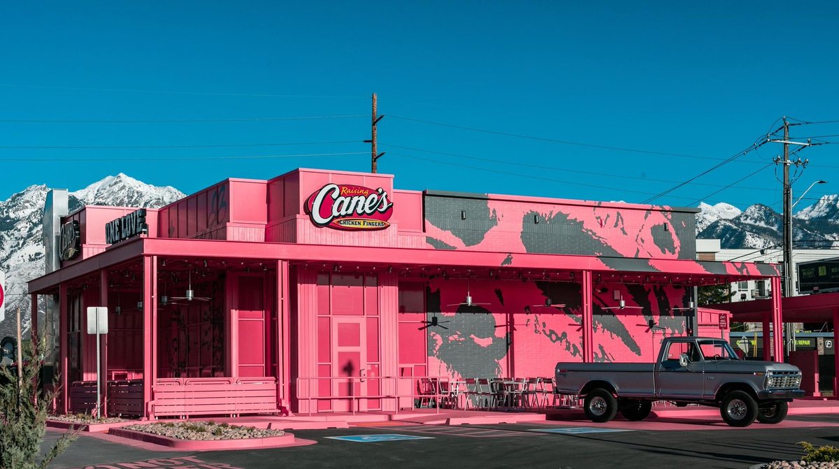 UltraMK__'s tweet photo. .@PostMalone personally designed a Raising Cane’s in Midvale, UT which opened today. I love how happy he is about it 😂 https://t.co/VaJst7JfCh
