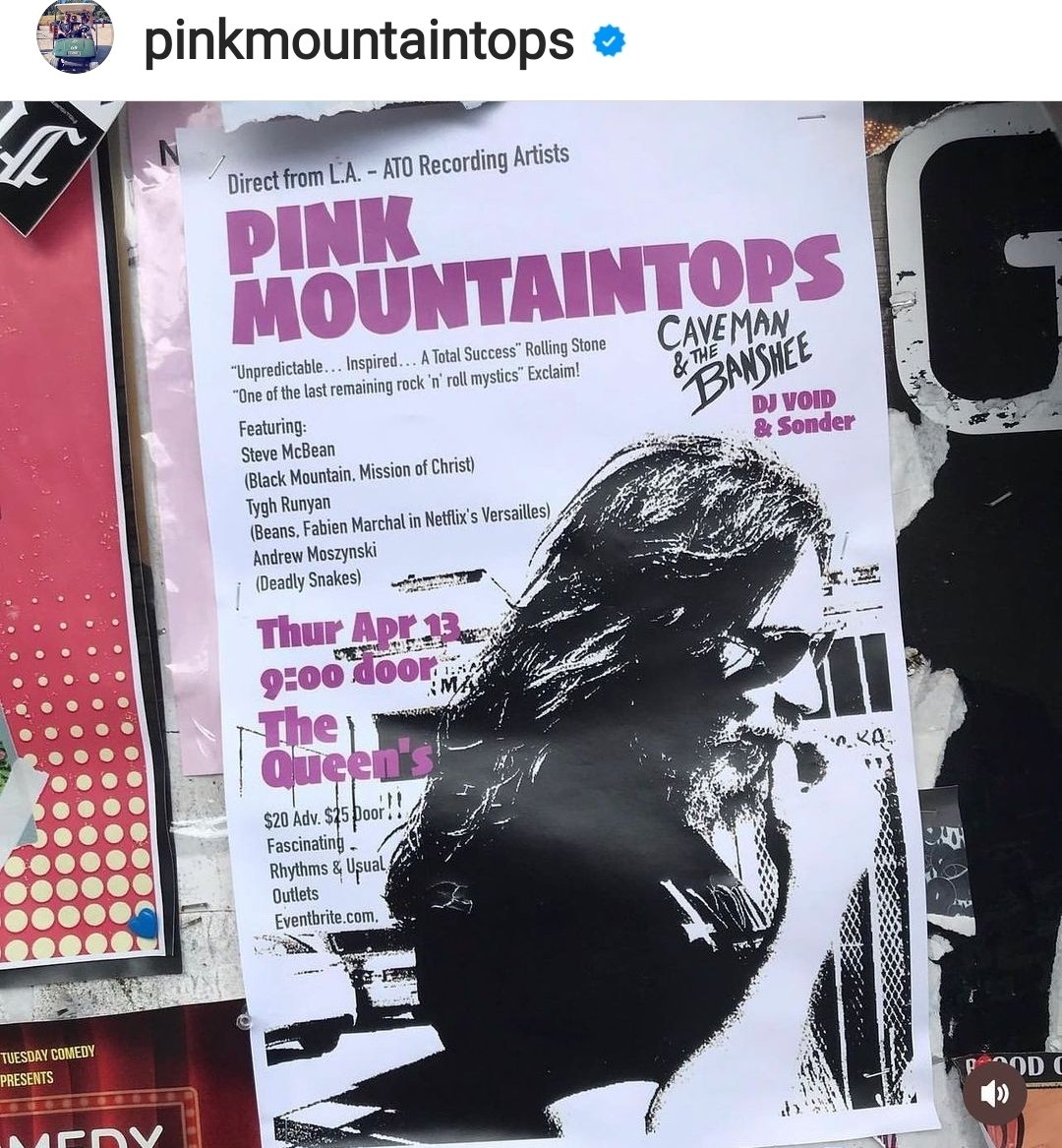 TyghRunyan_page's tweet photo. Catch 🎶Pink Mountaintops🎶 LIVE tonight at the Queens Hotel in Nanaimo, Canada 🇨🇦 Repost from PMT IG
Tix ➡️ https://t.co/lbwOKWsmqN
@RunyanTygh @pinkmtps #tyghrunyan #actor #musician #pinkmountaintops #peacockpools #indiemusic #rocknroll #concert https://t.co/ezxMkLajDJ