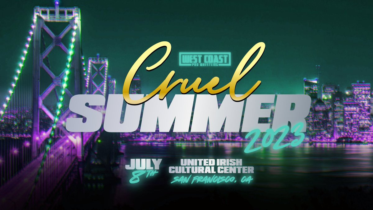 WCProOfficial's tweet photo. TICKETS ON SALE NOW!!

THE MUST SEE SUMMER EVENT IN THE BAY AREA!

CRUEL SUMMER 2023 

📅Saturday July 8th 2023
📍The United Irish Cultural Center
🌉San Francisco Ca

🎟️https://t.co/NmeAy9B7nq https://t.co/qZ4SeTCLSP