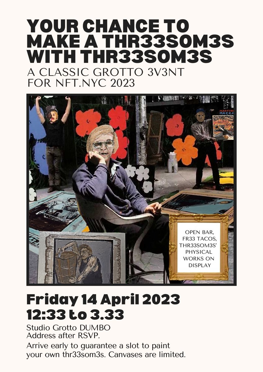 Come...

Eat with me
Drink with me
PAINT with me

tomorrow, DUMBO, Brooklyn.
(form below)