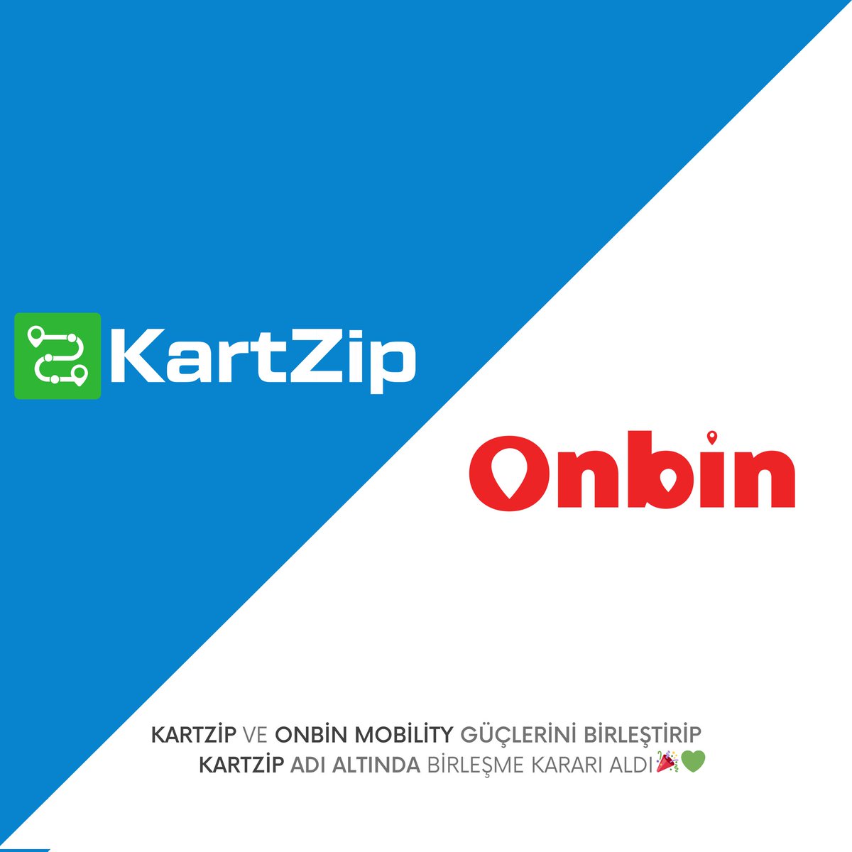 Bugün  güzel bir haberimiz daha var. Bir ulaşım ekosistemi olma hedefiyle yola çıkan Onbin ile güçlerimizi birleştirip , yola Kartzip olarak devam etme kararı aldık. Bu birleşmenin hem bizler hem de  mobilite sektörü için güzel sonuçları olacağına inanıyoruz.💚🎉

#KartZip #Onbin