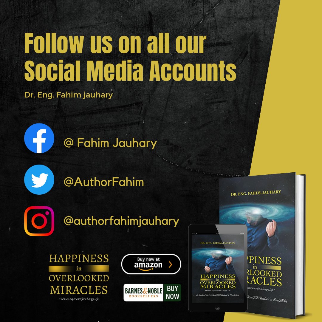 Check out Fahim Jauhary's book, Happiness in Overlooked Miracles is available on Amazon and Barnes and Noble, also follow Fahim Jauhary's social media accounts to learn more!

#fahimjauhary #HappinessinOverlookedMiracles #happiness #faith #belief #desire #relativity #connection