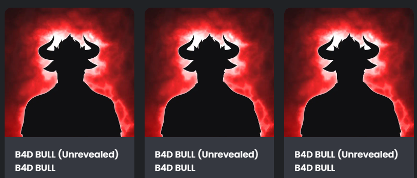 We just minted 3 B4D BULL NFTs from <a href="/Cryptocademia_/">Cryptocademia</a> 

Smooth process, congrats <a href="/RpGmAx/">RpGmAx</a> for the dApp and the smart contracts.

Mint is going wild, congrats to our friends 🥳