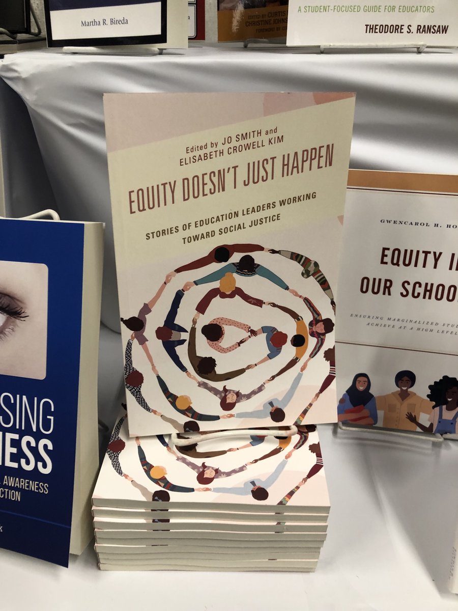 ElisabethKim19's tweet photo. Due to a positive COVID test, I couldn't make it to AERA this year but check out the Rowman &amp; Littlefield booth to find Equity Doesn't Just Happen: Stories of Education Leaders Working Toward Social Justice for sale! https://t.co/79y6BUgpig