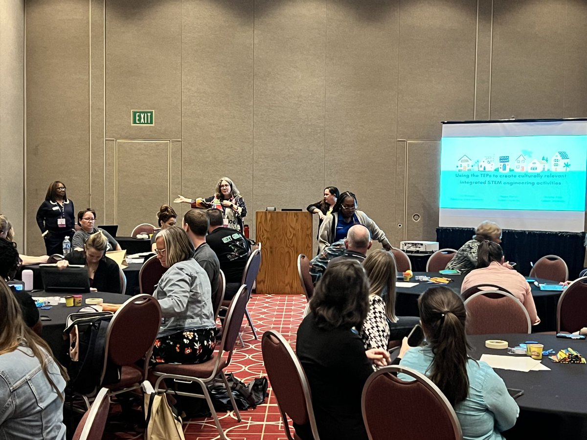 TRoberts85's tweet image. Standing room only for elementary teachers learning how to create and implement culturally relevant integrated STEM learning experiences at #ITEEA2023