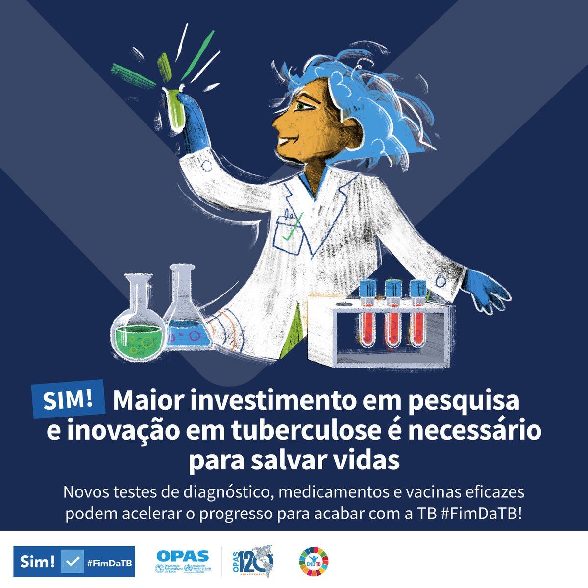 OPASOMSBrasil's tweet photo. Novos testes de diagnóstico, medicamentos e vacinas eficazes podem acelerar o progresso para acabar com a TB #FimDaTB
Sim! Maior investimento em pesquisa e inovação em tuberculose é necessário para salvar vidas. https://t.co/870kYcjEBU