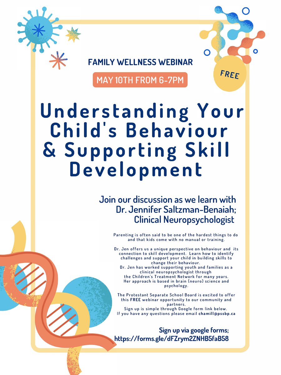 REMINDER - Family Wellness Webinar - May 10, 2023 from 6pm-7pm. 
This is a FREE event, please click the link below to sign up: 
docs.google.com/forms/d/1nv3Cm…