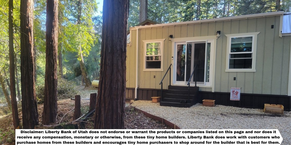 LibertyBankInc's tweet photo. Javier Vanga's home was built by Central Coast Tiny Homes and purchased with Liberty Bank's financing! We share a picture of his gorgeous new dwelling in the forest! #TinyHomes #California https://t.co/Xs6D4TKo4w