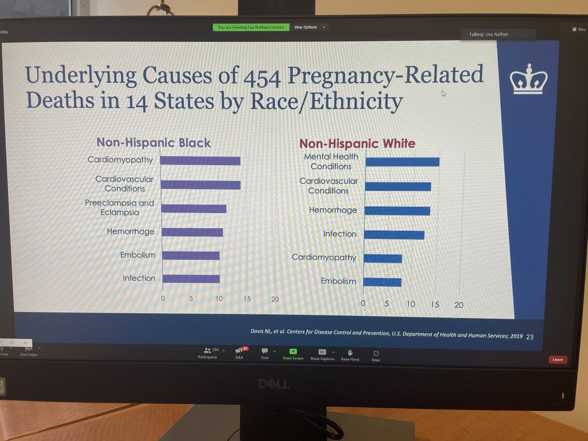 Dr. Lisa Nathan @ColumbiaOBGYN working to improve racial disparities in maternal mortality. In NYC black women are 9x more likely to die than non Hispanic white women. We can do better! #MaternalHealth #WomensHealth #womensheartdisease