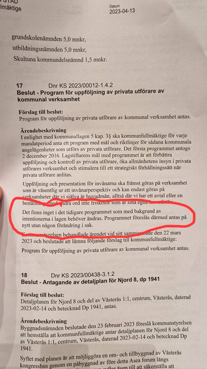 Ickedebatt nyss då det redan av dokumentet ska framgå att privata och kommunala utförare ska behandlas lkka. 

#021pol