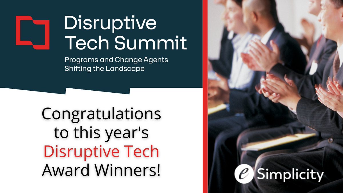 eSimplicity is honored to be recognized in the 2023 Disruptive Tech Program Awards for our support of the Human-Mimicking AI for PPP Loan Fraud Detection. <a href="/FORUM_govcon/">FORUM</a>
#DisruptiveTechSummit