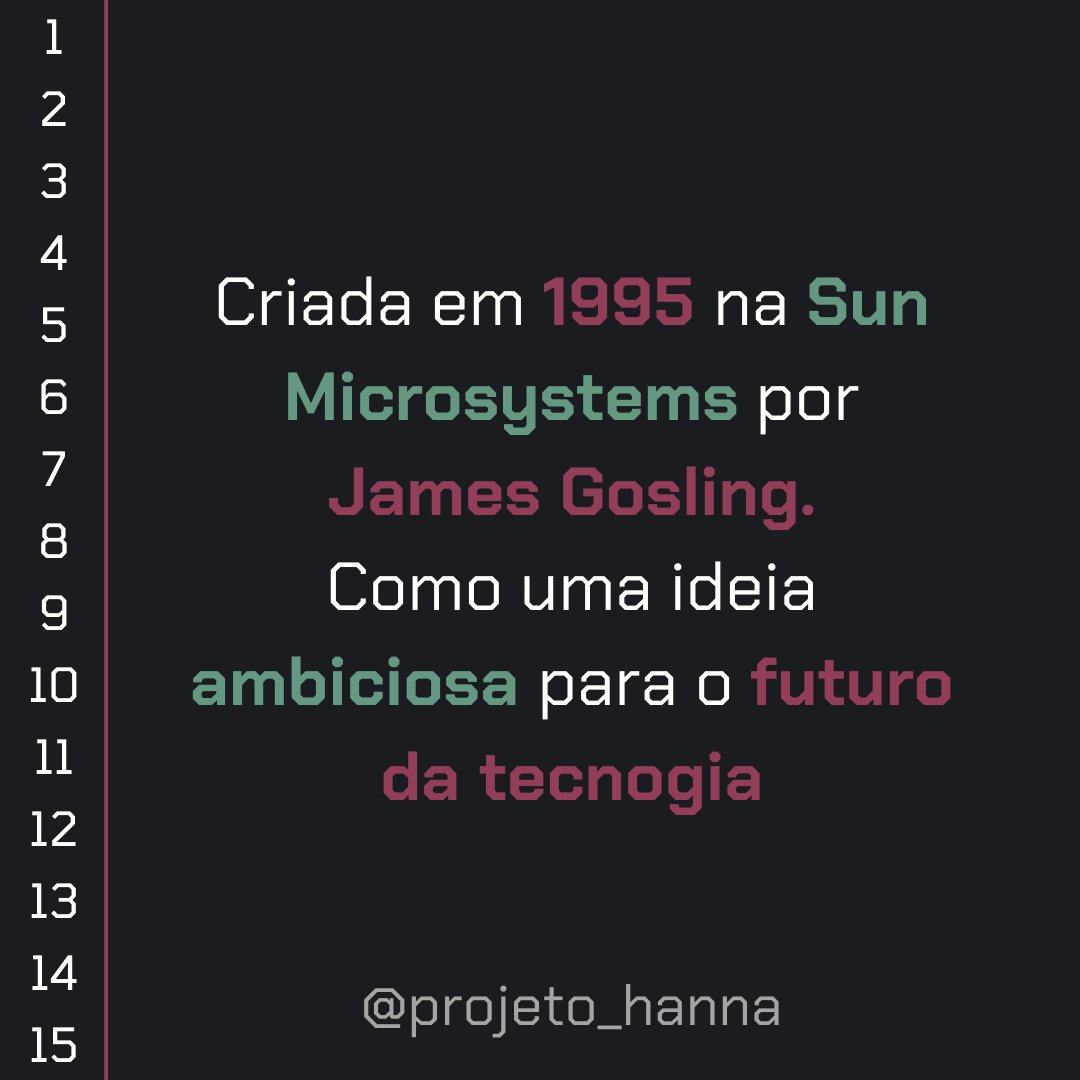 Projeto_Hanna's tweet image. [Linguagem Java: um resumo]

Lembram dos meus posts sobre C? Pois hoje vamos fazer o mesmo com Java!!

Vem aprender comigo sobre essa linguagem de programação nessa thread😎😎

++

#programação #programadores #programar #java #devs #coding #projeto_hanna #projetohanna #bolhadev