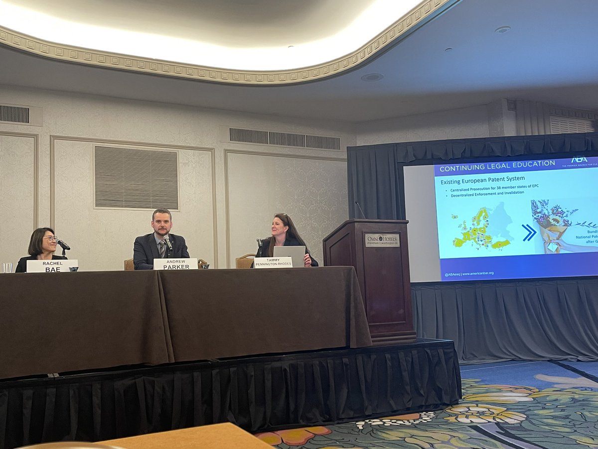 BreeVculek's tweet photo. Existing European Patent System:

▪️Centralized prosecution for 37 member states of the EPC
▫️Decentralized enforcement and invalidation 

—Andrew Parker

#IPLSpring23 https://t.co/ZdbqGIkzL0