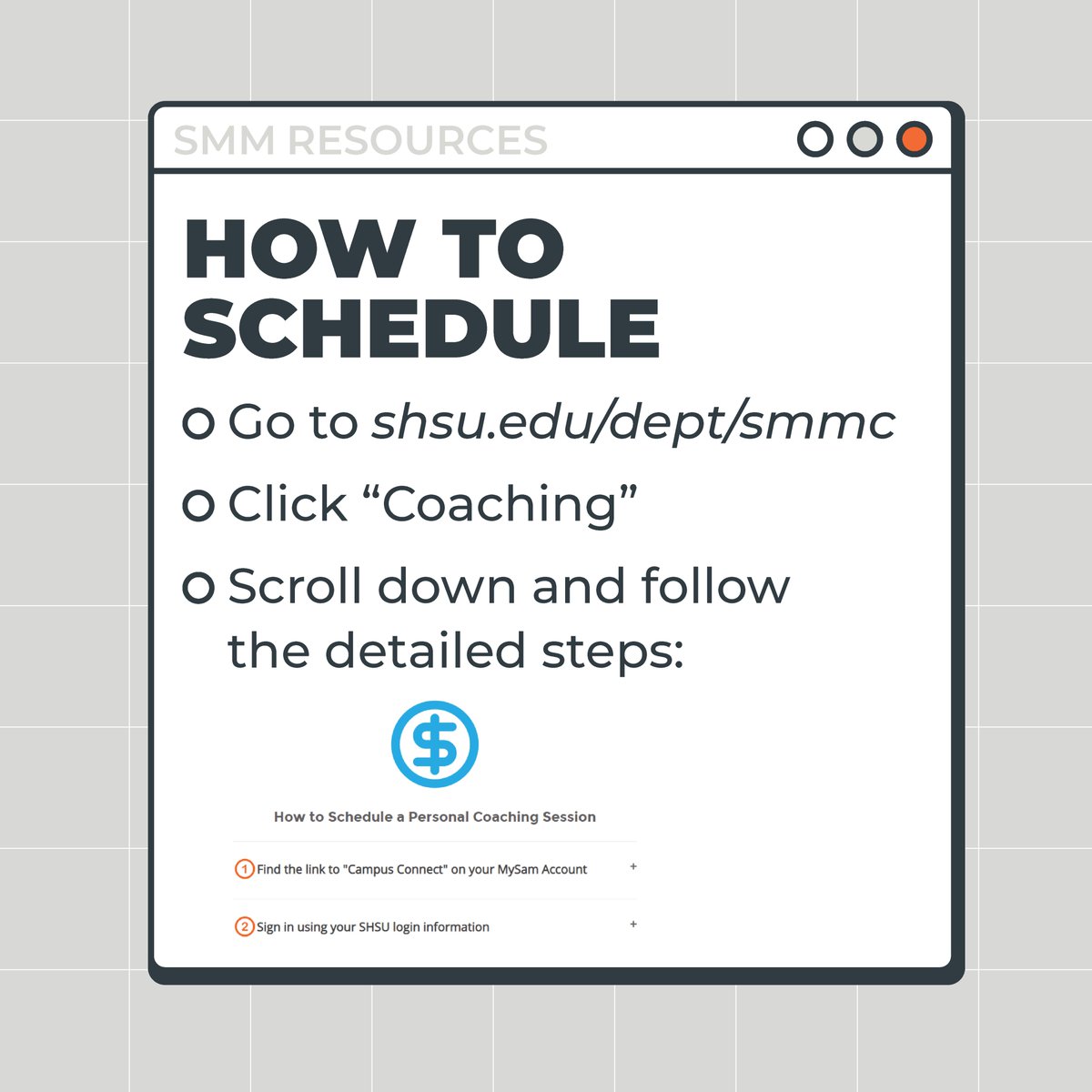 SHSU_SMM's tweet photo. Don't forget about us! SMM is always here to assist with budgeting, financial aid, scholarships, understanding credit, food and housing insecurity, etc… Schedule your appointment on CampusConnect today!
#shsu_smm #financialwellness #shsuresources #shsu #bearkats #eatemupkats https://t.co/a451P9pwyB