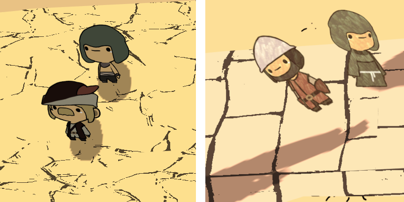 ChillWithSimon's tweet photo. I think the small changes to NPC made them fit the game style more. Which one do you think looks better, left or right? #indiegame #indiedev https://t.co/Ao37tX2u3k