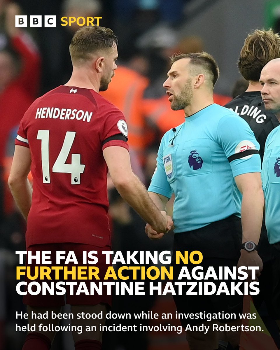 The incident between the official and the Liverpool defender occurred at the end of the first half at Anfield last weekend.

#BBCFootball #LIVARS